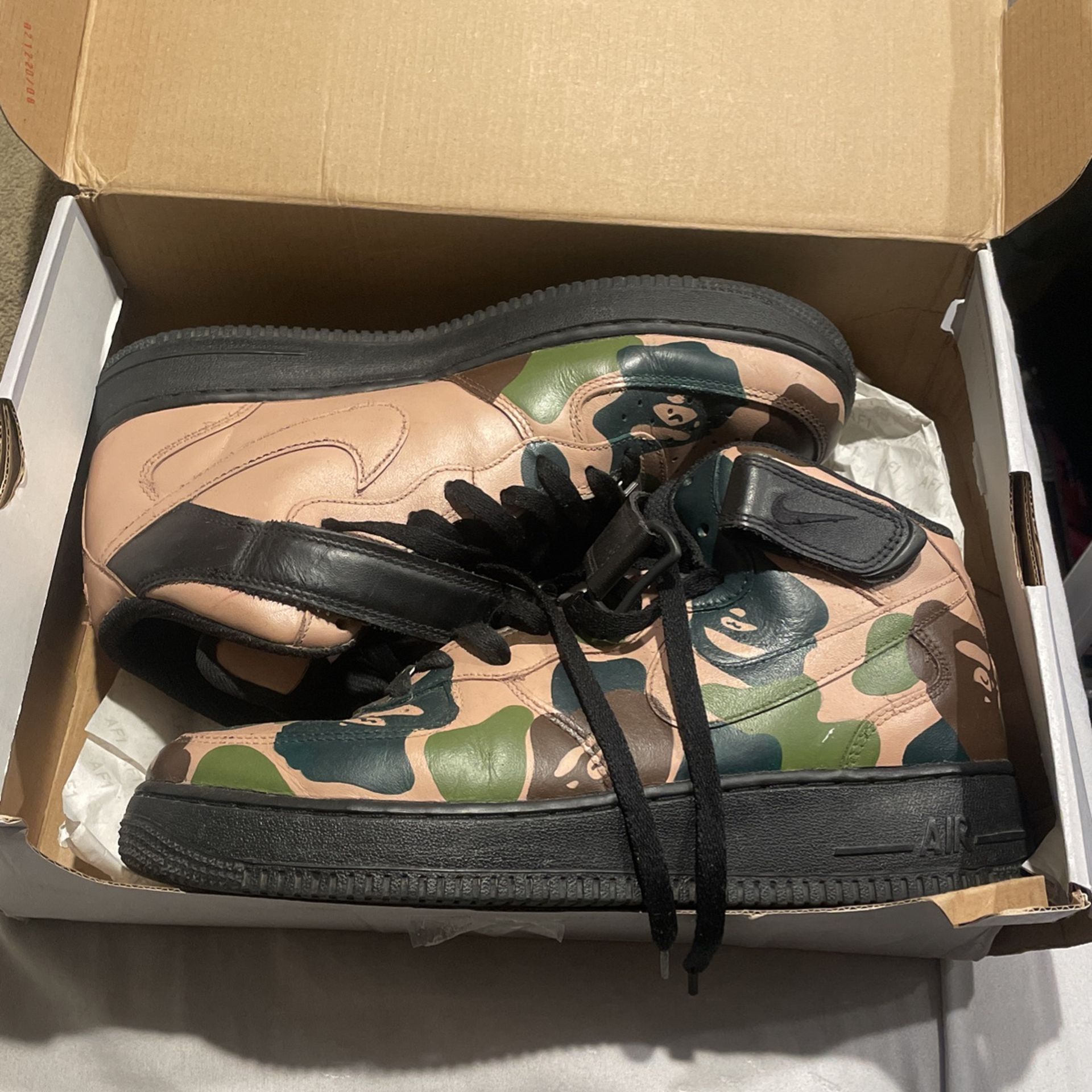 Custom Bape Painted Nike Air Force One Sneakers Shoes