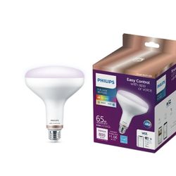 Philips Smart Wi-Fi Connected LED 65-Watt BR40 Flood Light Bulb, Frosted Color, Dimmable, 110º Beam Angle, E26 Medium Base (1-Pack)