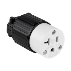 ENERLITES - Straight Blade Cord Connector, 20A, 5-20C - BLACK