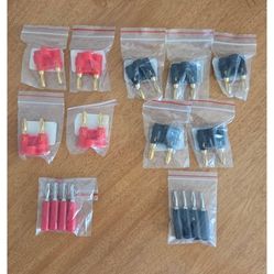 Dual Banana Plug Speaker Connectors Red & Black, 13 Pair Set - New