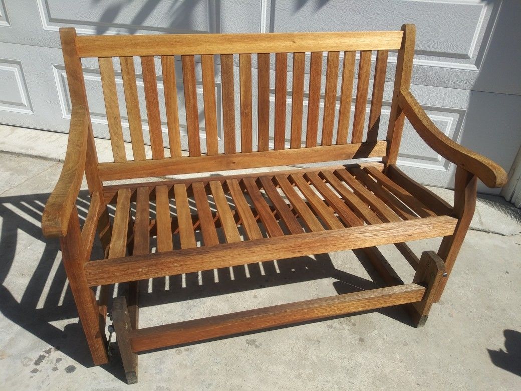 Teak bench glider