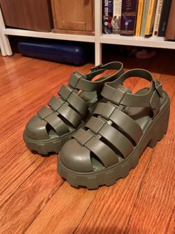 Melissa Kick Off Platform Jelly Sandals – Green – Size 7
