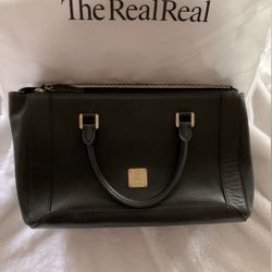 Gorgeous MCM Munchen Large Black Leather Shoulder Bag