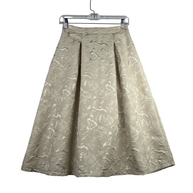 ASTR women's Flare Midi sparkled Skirt sz S beige