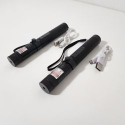 2pcs 303 USB Red Visible Beam L. Pointer Pen Focus/Zoom Light
