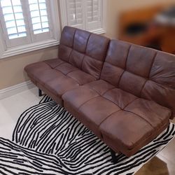 Futon Sofa Bed Faux Leather