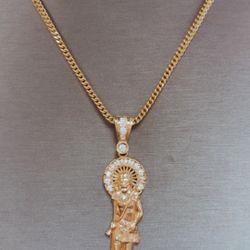 Cadena Con Dije De San Lázaro 14k