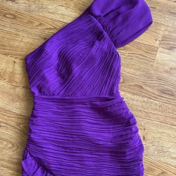 EXPRESS Purple One Shoulder Mini Dress XS
