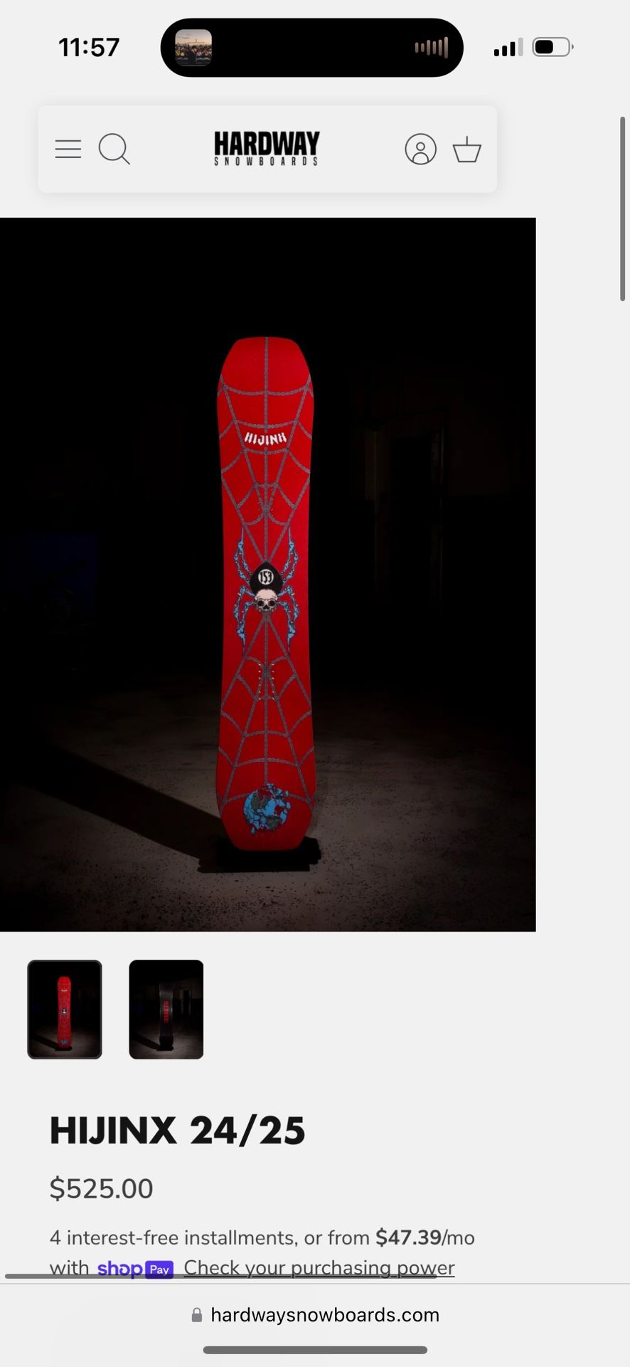 Hardway Hijinx Snowboard