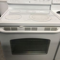 5 Burner White Glass Top Stove 