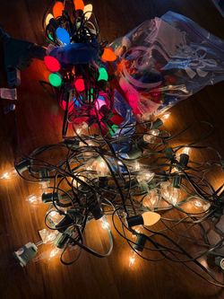 Christmas Netted Lights Set – Colored & Clear with Bulbs
