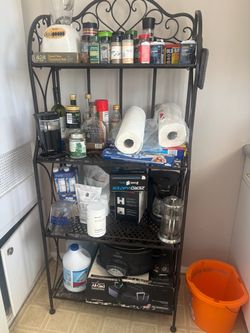 Metal kitchen shelf crook pot blender