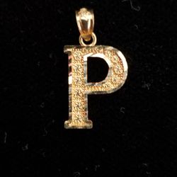 10kt Gold Letter P Pendant 