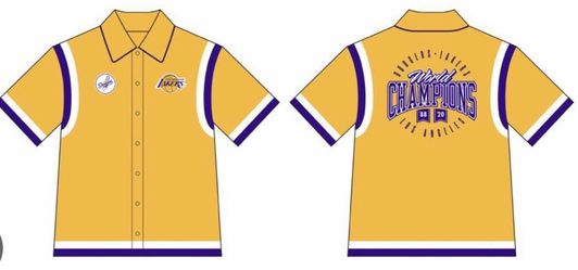 LA Lakers Dodgers World Champions Button-Up Shirt
