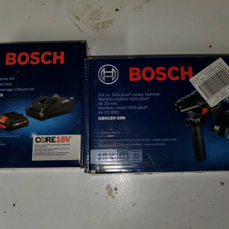 Bosch Bulldog Core 18v 3/4in variable speed Cordless Rotary Hammer drill with battery and charger