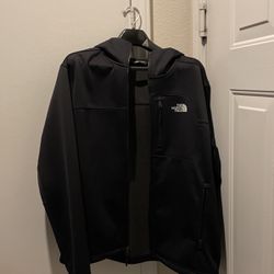 The north face black hooded jacket wind wall Style 