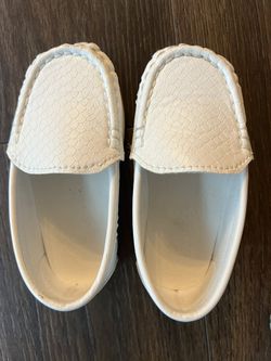 White Moccasin Baby Boy Shoes 6c 