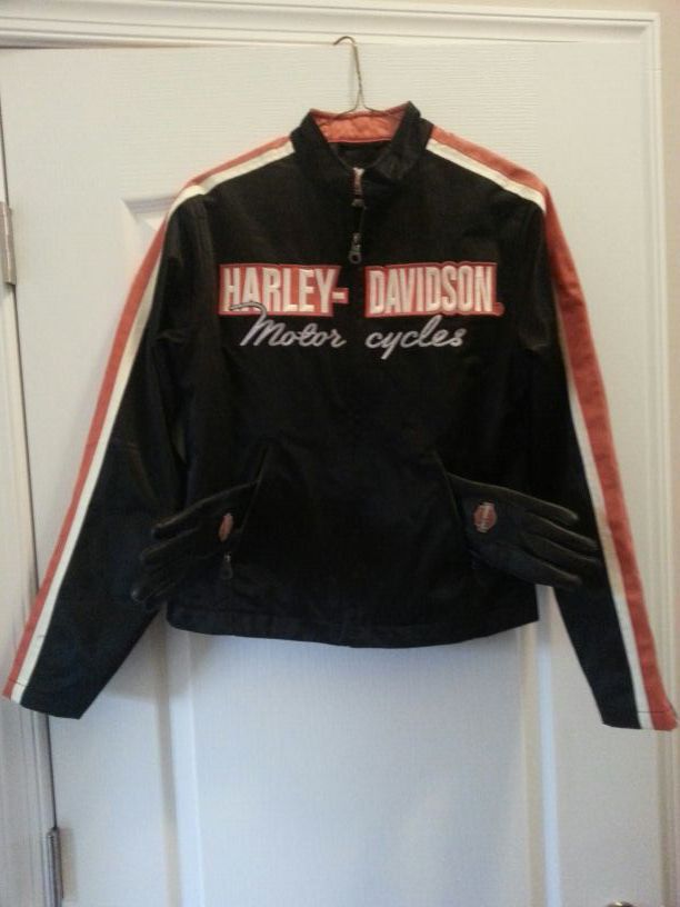 Woman's H-D motorcycle jacket & gloves