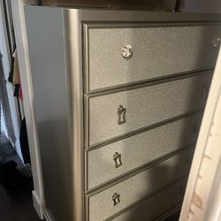 Silver, Shiny Tall Dresser