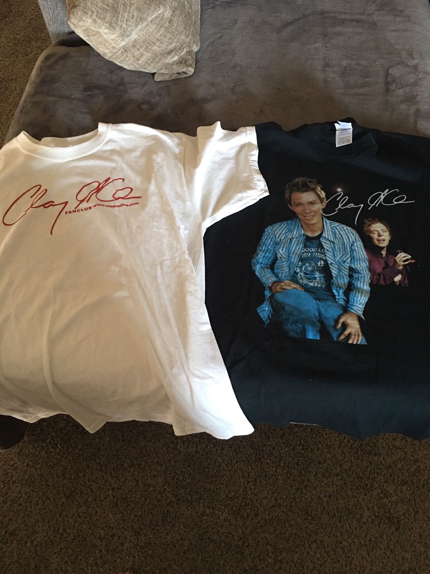 2 Clay Aiken Tee Shirts, Ladies Size Large.