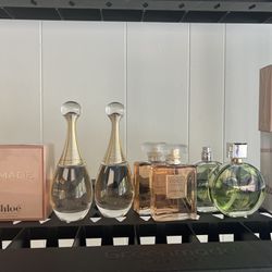 Christian Dior jador, Chanel Chance, Chanel Medemoiselle Chloe Nomad, Burberry Goddess, Burberry Her Fragrance Lot