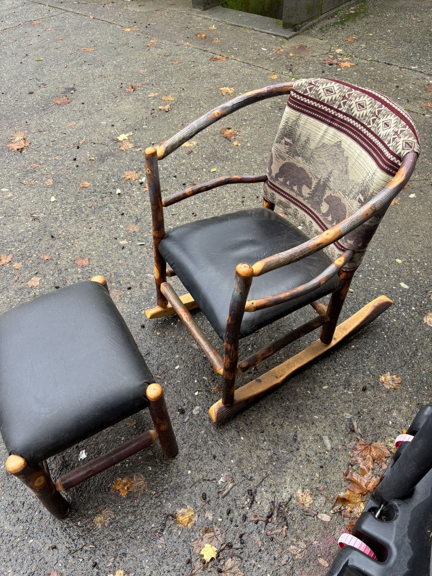 Hickory Rocking Chair And Stool