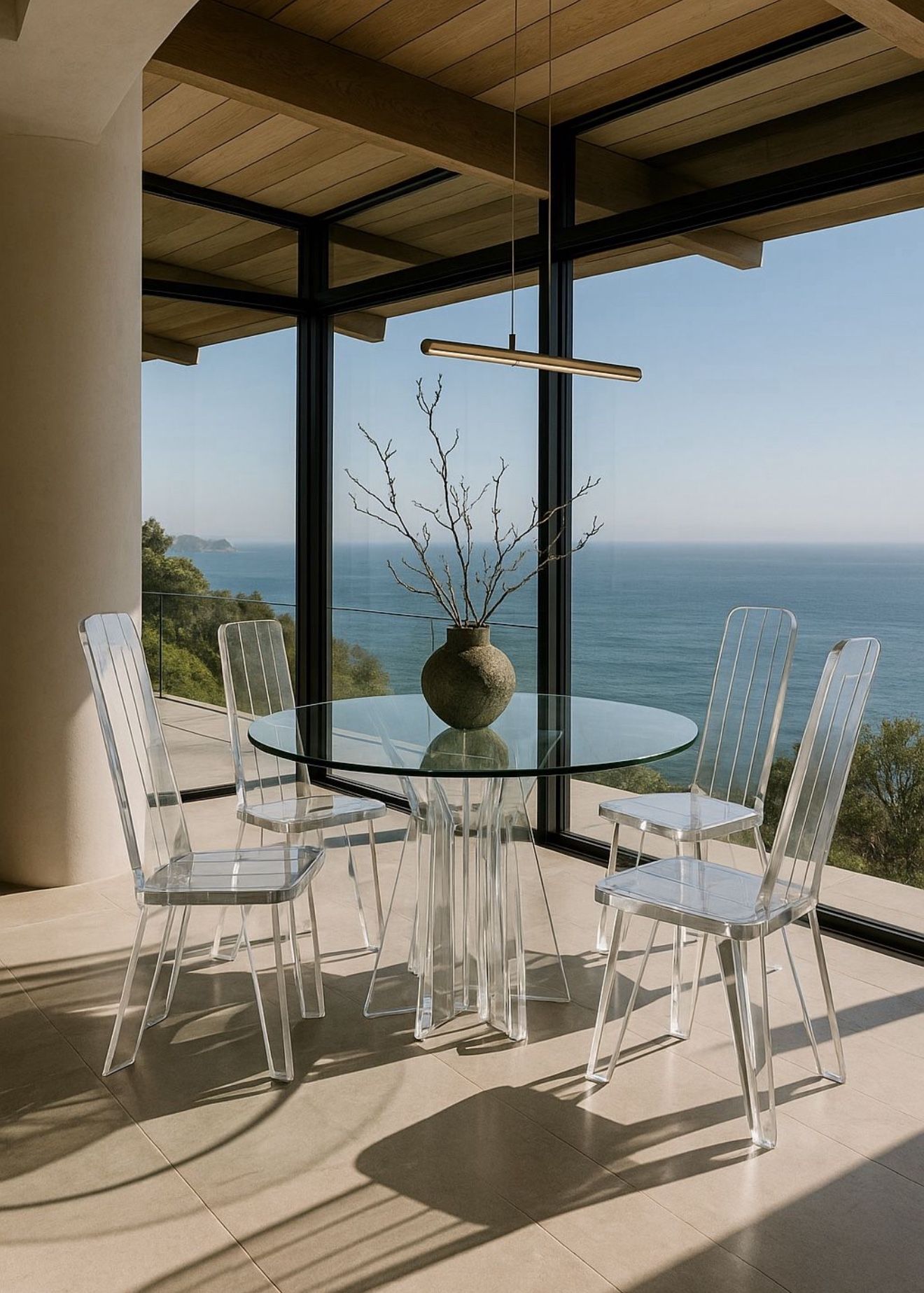 Postmodern Lucite Dining Set Costantini Style
