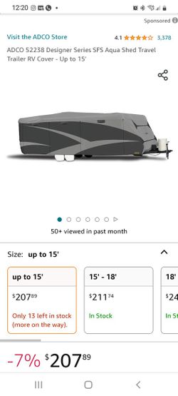 Adco 15' Travel Trailer Cover