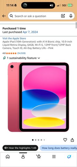 Apple IPad (10th generation) 10.9 in (pink)