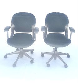 Mid Century Modern Herman Miller Equa Chair Green with Casters and Adjustable Height & Back