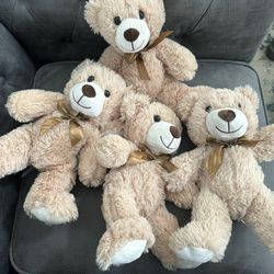 4 Total Teddy Bears For Decor 