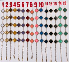 18k Gold Plated 15mm Clover bracelets Reversible
