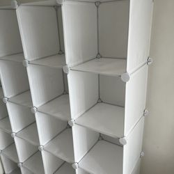 White Cube Plastic Shelf Organizer 