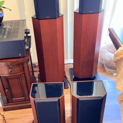 Advent New Vision Model 500 Towers, 3-way, real wood veneer.