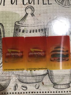 In-N-Out Burger 1997 Collectible Cards Set of 3