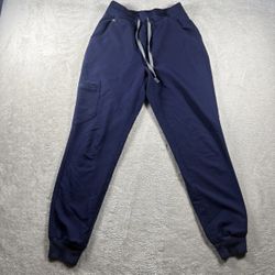Figs Livingston Scrub Pants Women’s Small Technical Blue Joggers Stretch #2185