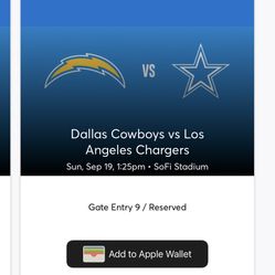 Cowboys Vs. Chargers Tickets (2)