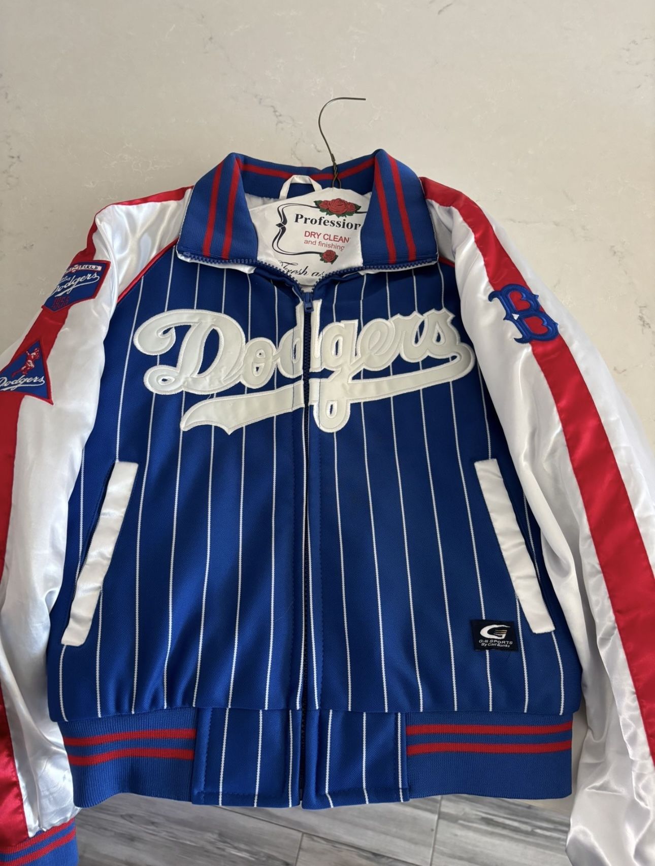 Los Angeles Dodgers MLB Cooperstown Collection Mens Jacket Blue Quilted SZ S Woman