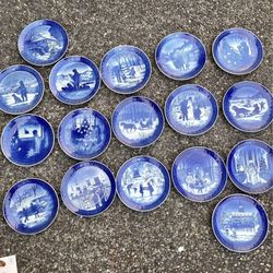 Royal Copenhagen Christmas Plates 17 total vintage danish porcelain      China 