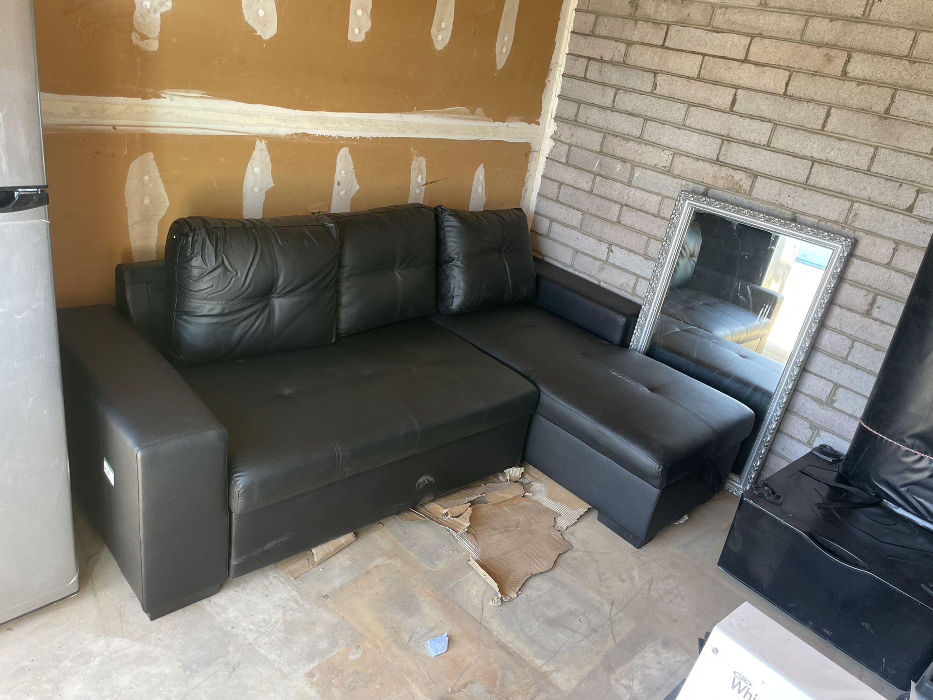 Black Leather Small Sectional