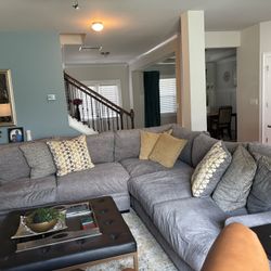 “10x10 Gray L-Shaped Sectional Sofa – Great Condition! Smoke-Free Home
