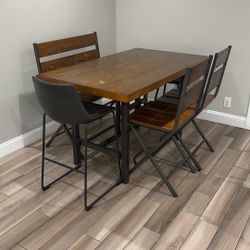 6 Person wood Farm House Dining Table With chairs