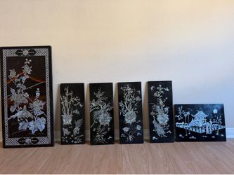 Vietnamese Lacquer Wall Panels – Mother of Pearl Inlay