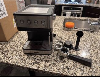 Stainless Steel Espresso Machine with Accessories