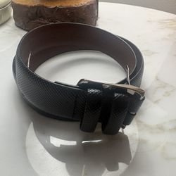 Italian Torino Bulgaro Calf Black Leather Belt Size 40
