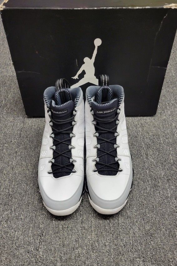 Nike Air Jordan 9 Retro Barons 2014 302370-106 White Black Grey Men’s Size 13