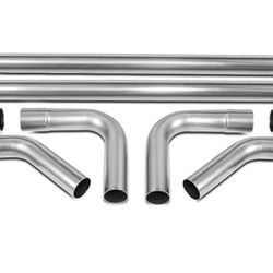 8-Pieces 2.5 In. OD Custom Mandrel-Bends Exhaust Pipe Kit (Stainless Steel) 8 piezas de 2.5 pulgadas. Kit de tubo de escape con curvas de mandril per