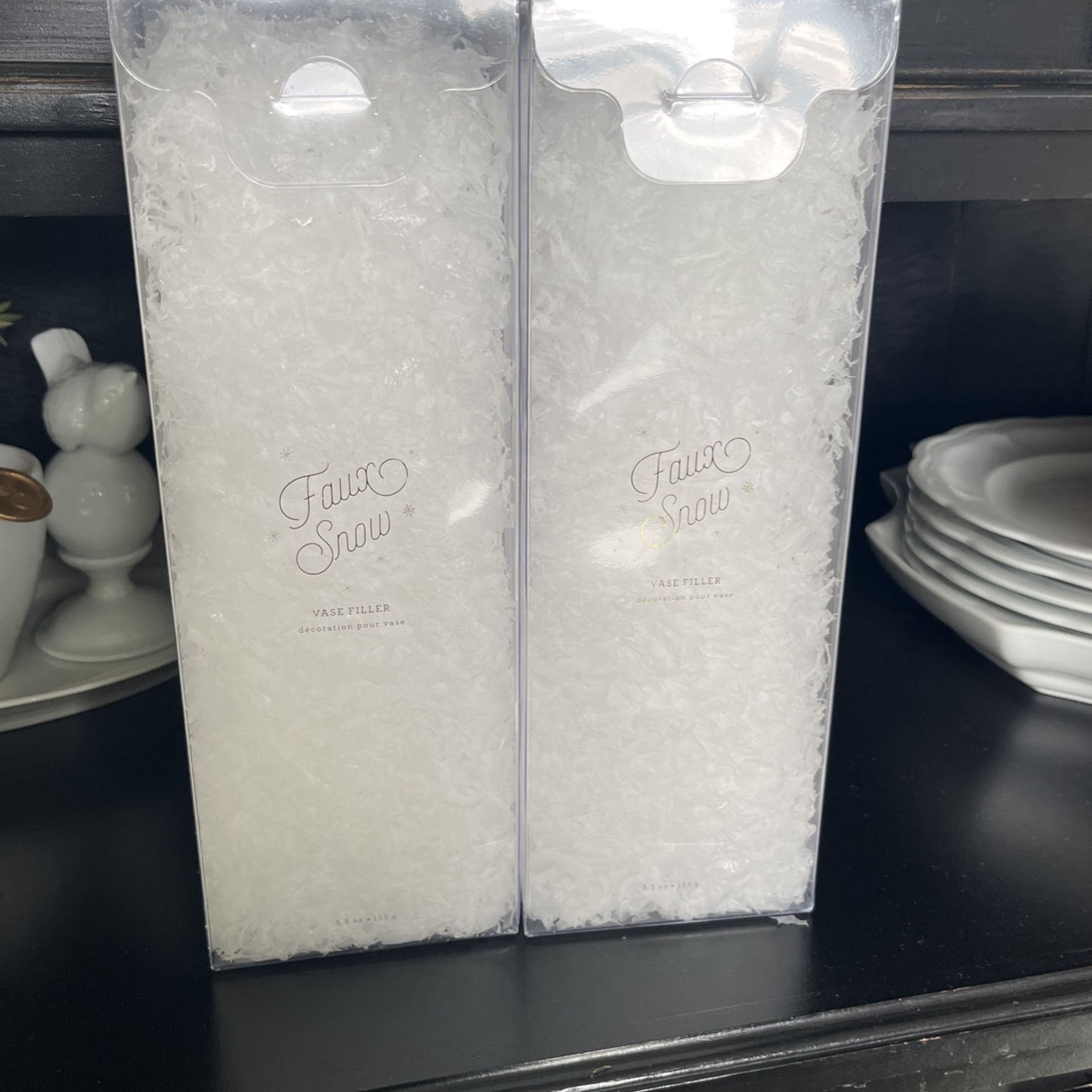 Pottery Barn Set Of Two Vase Fillers Christmas Faux Snow