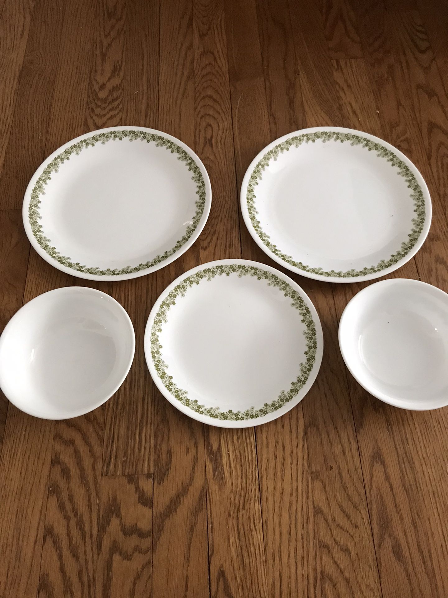 5 Pieces Of Vintage Corelle By Corning Crazy Daisy Spring Blossoms Dishes