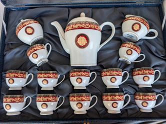 Casa Elite 21-Piece Espresso/Coffee Set, Versace-Style, New